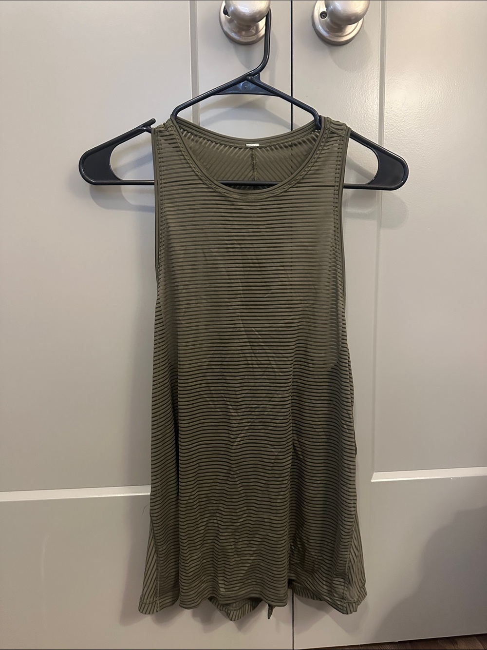lululemon athletica Olive Green Striped Tank Top